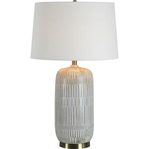 Pierce 29 inch 100 watt Cream and Antique Brass Table Lamp Portable Light
