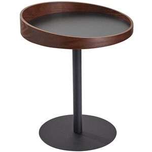 Crater 22 X 18 inch Black and Walnut Wood Veneer End Table