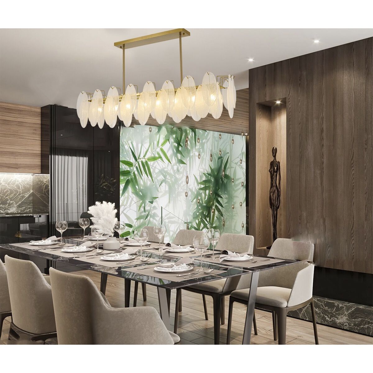 LA Series 8 Light 12 inch Brass Chandelier Ceiling Light