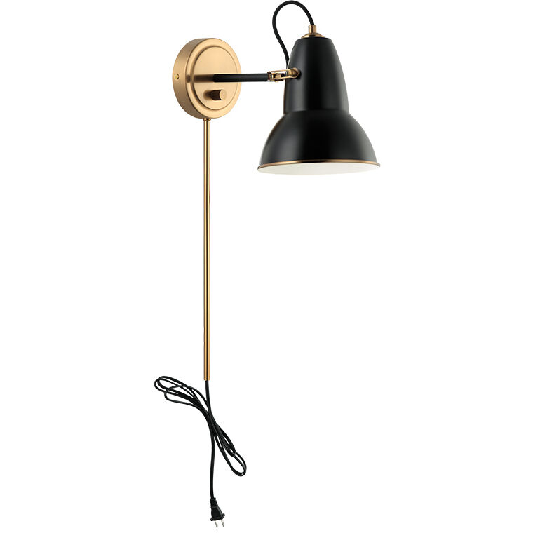 Buzz Wall Sconce Wall Light in Aged Gold Brass and Black