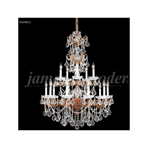 Madrid Cast Brass 15 Light 37 inch Bronze Crystal Chandelier Ceiling Light