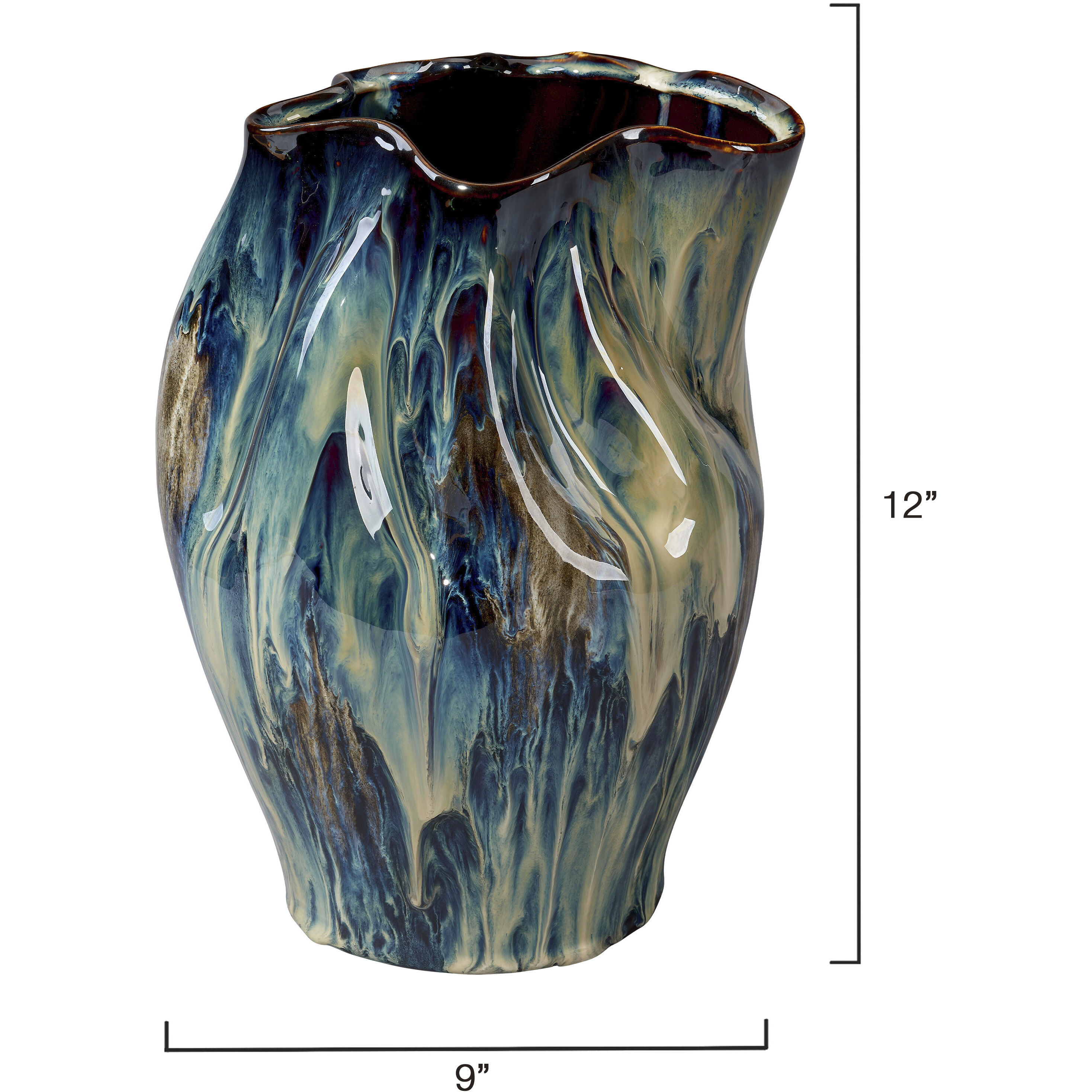 Whirl 12 X 9 inch Vase in Medium, Medium