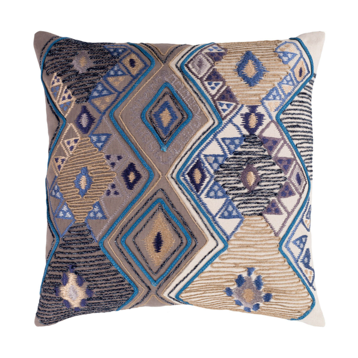 Splendid 20 X 20 inch Cream and Taupe Pillow Kit