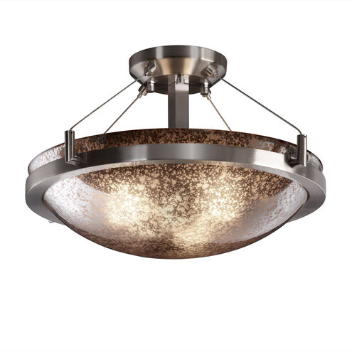 Fusion LED 21 inch Matte Black Semi-Flush Ceiling Light in 3000 Lm LED, Opal Fusion, Ring