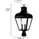 Edenton 3 Light 24 inch Matte Black Outdoor Post Lantern