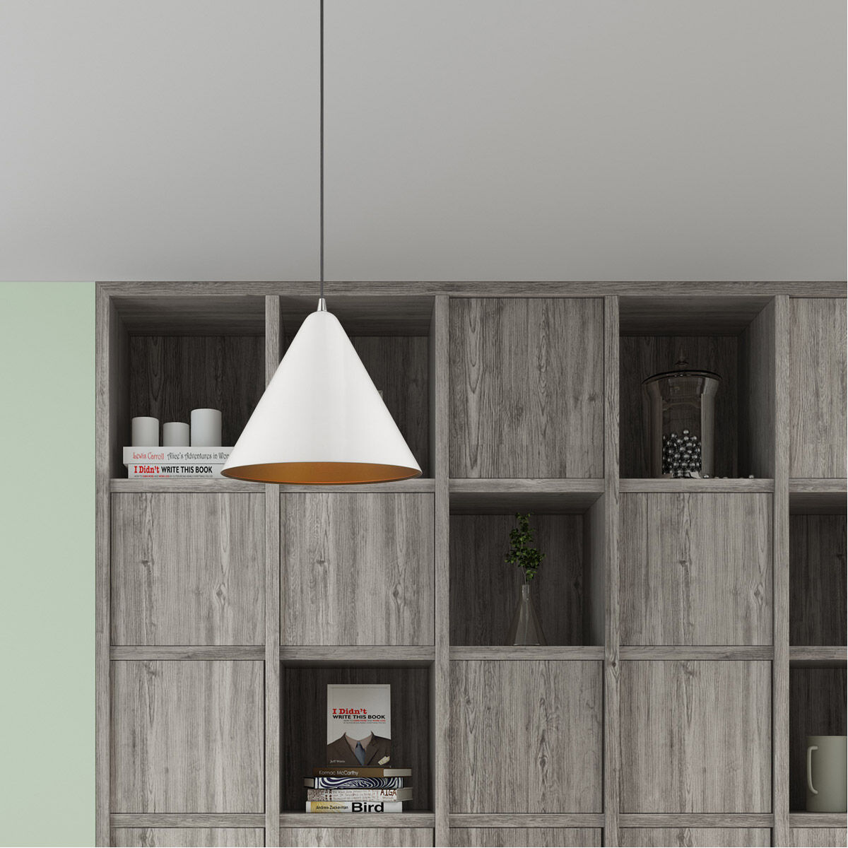 Allison 1 Light 14 inch Shiny White Mini Pendant Ceiling Light