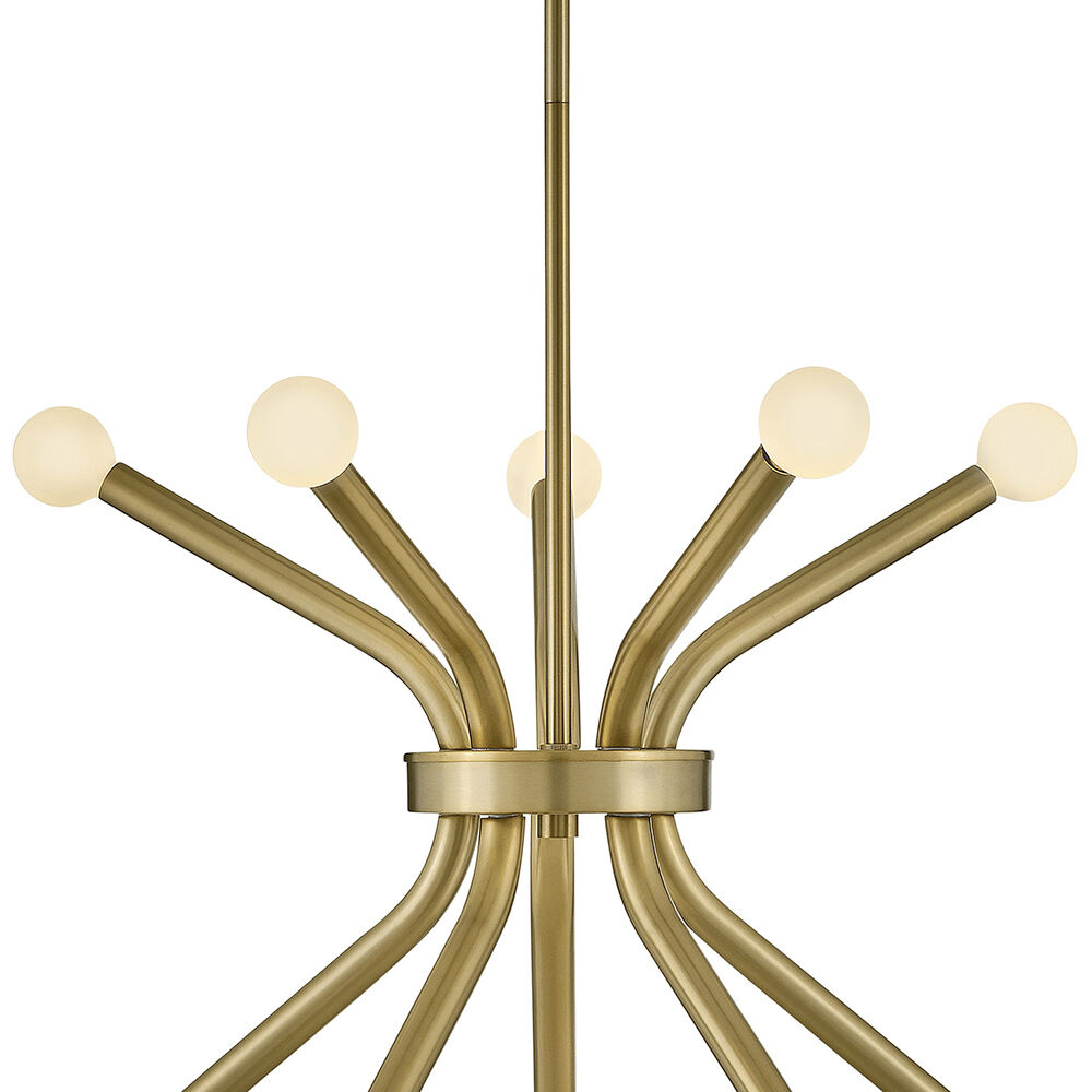 Axton LED 28 inch Lacquered Brass Chandelier Ceiling Light