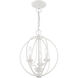 Arabella 3 Light 12 inch White Convertible Mini Chandelier/ Semi-Flush Ceiling Light, Globe