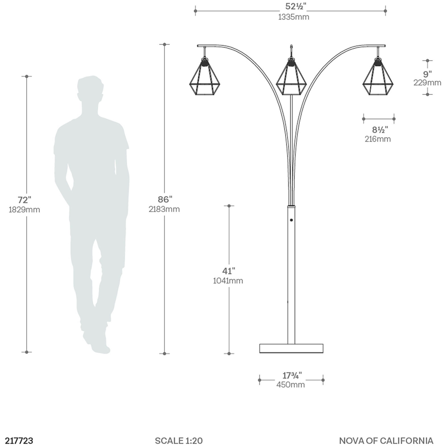 Artifact 86 inch 60.00 watt Dark Walnut and Espresso Bronze Arc Floor Lamp Portable Light