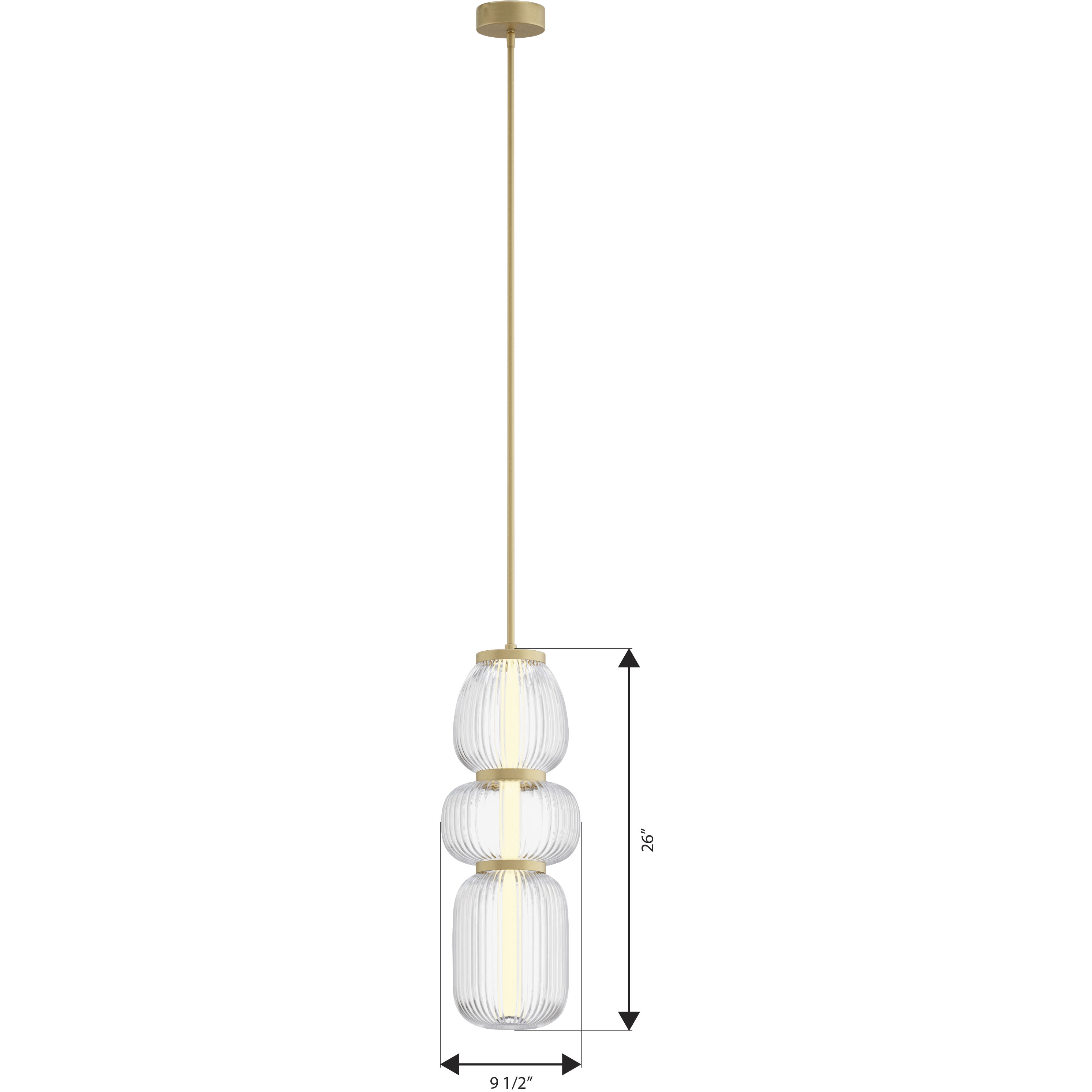 Cordel LED 9.5 inch Legacy Brass Mini Pendant Ceiling Light