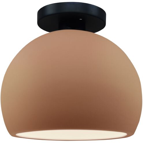 Radiance LED 7 inch Adobe and Matte Black Semi Flush Ceiling Light