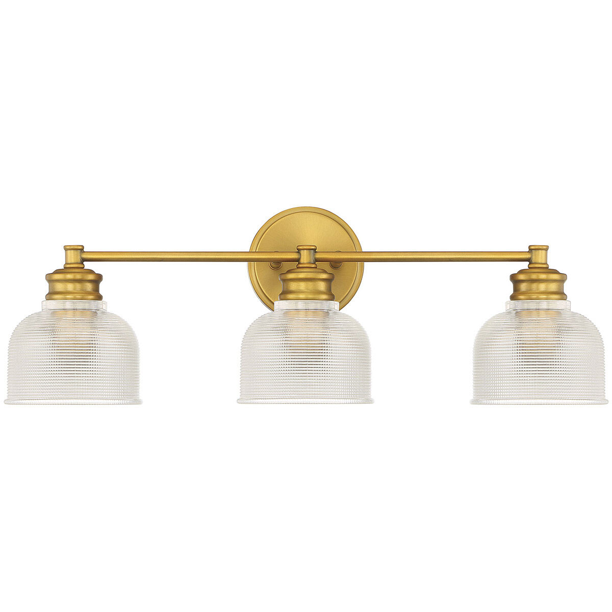 Transitional 3 Light 24.25 inch Natural Brass Bathroom Vanity Light Wall Light