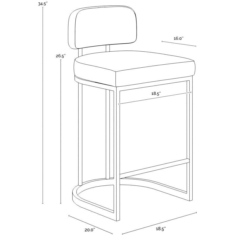Larissa 34.5 inch Bravo Black / Halton Birch Counter Stool