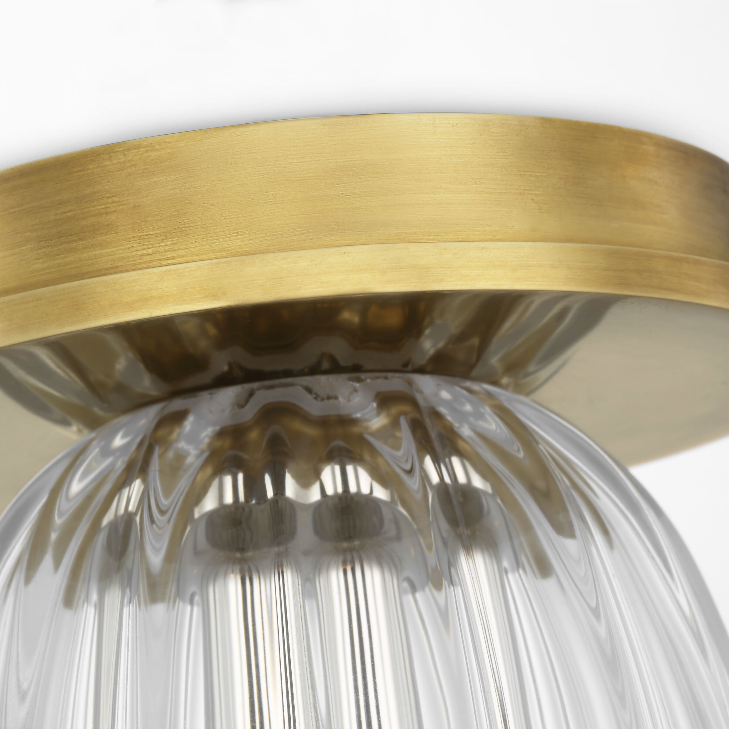 AERIN Asalea LED 4.5 inch Hand-Rubbed Antique Brass Solitaire Flush Mount Ceiling Light