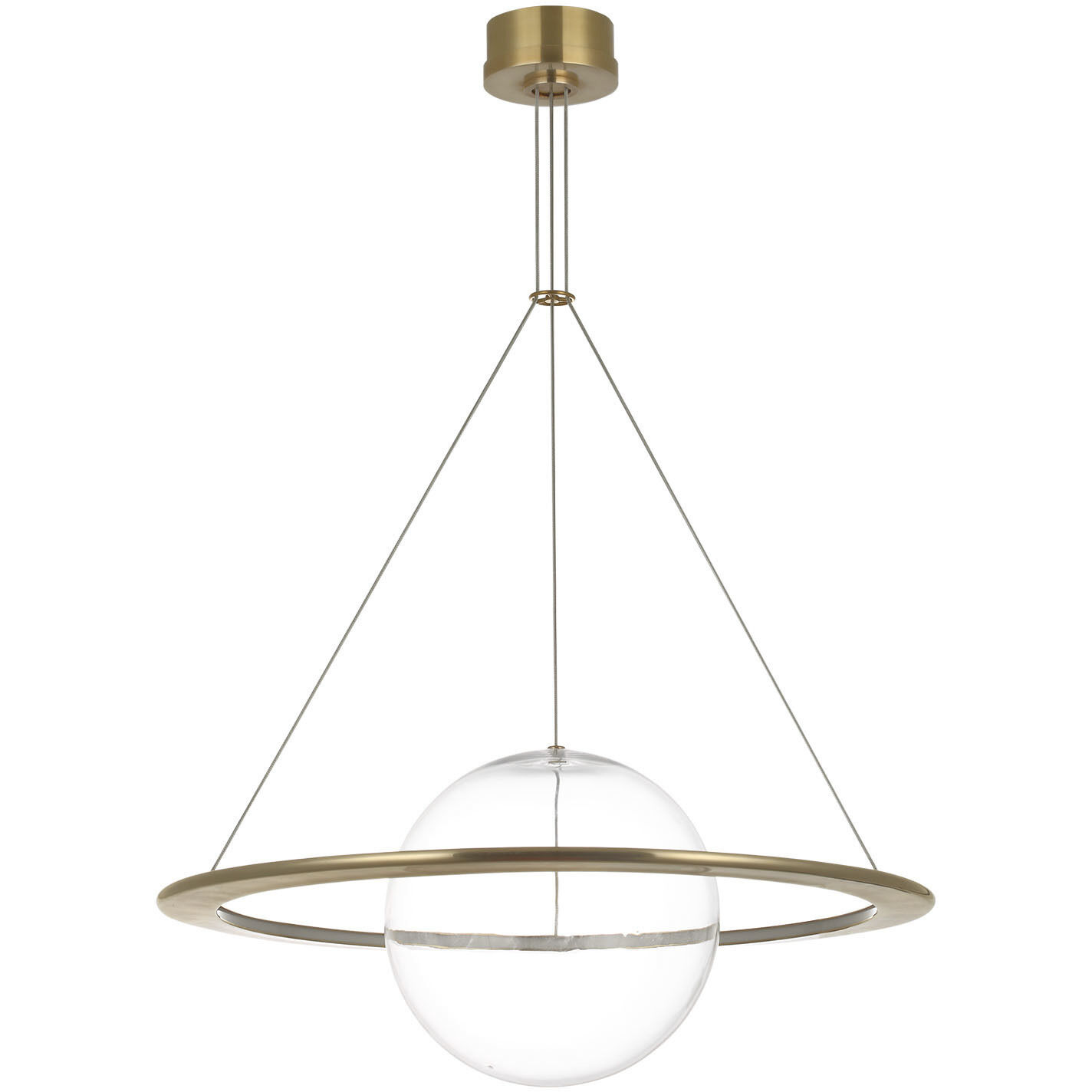 Barbara Barry Cosmos LED 27.5 inch Soft Brass Ring and Orb Chandelier Ceiling Light