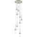 Milan 9 Light 18.5 inch Brushed Satin Nickel Multi Pendant Ceiling Light in Clear Glass