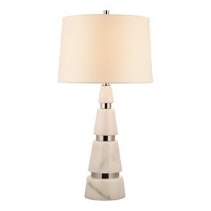 Modena 32 inch 100 watt Polished Nickel Table Lamp Portable Light in Eco Paper 