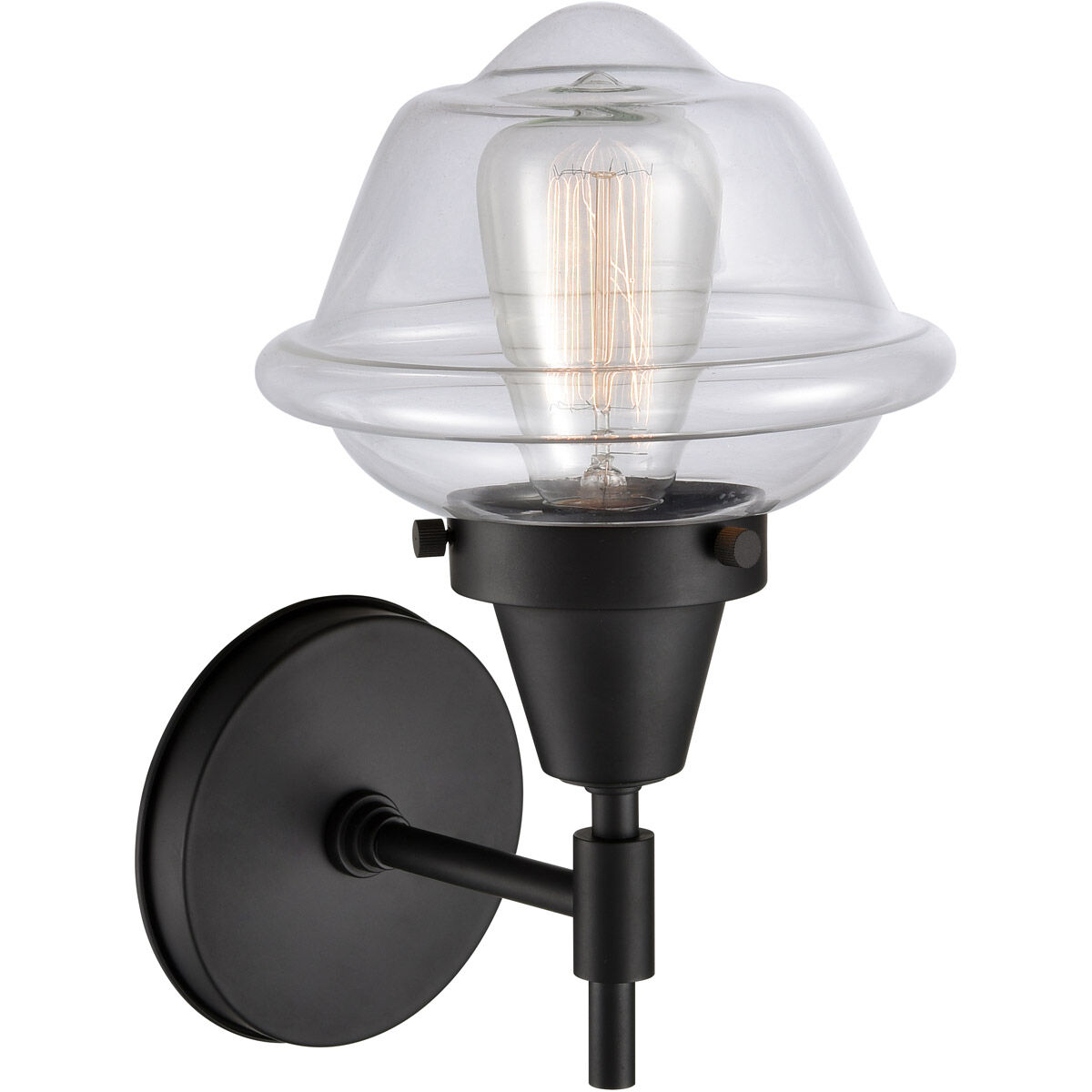 Caden 1 Light 8 inch Matte Black Sconce Wall Light in Clear Glass