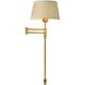 Corbin 62.4 inch 40 watt Antique Brass Floor Lamp Portable Light in Beige Pleated Shade