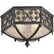 Costa del Sol 2 Light 16 inch Wrought Iron Outdoor Flush Mount 