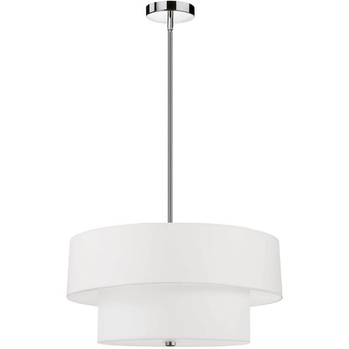 Everly 4 Light 20 inch Polished Chrome with White Pendant Ceiling Light