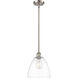 Ballston Dome 1 Light 9 inch Brushed Satin Nickel Mini Pendant Ceiling Light in Clear Glass