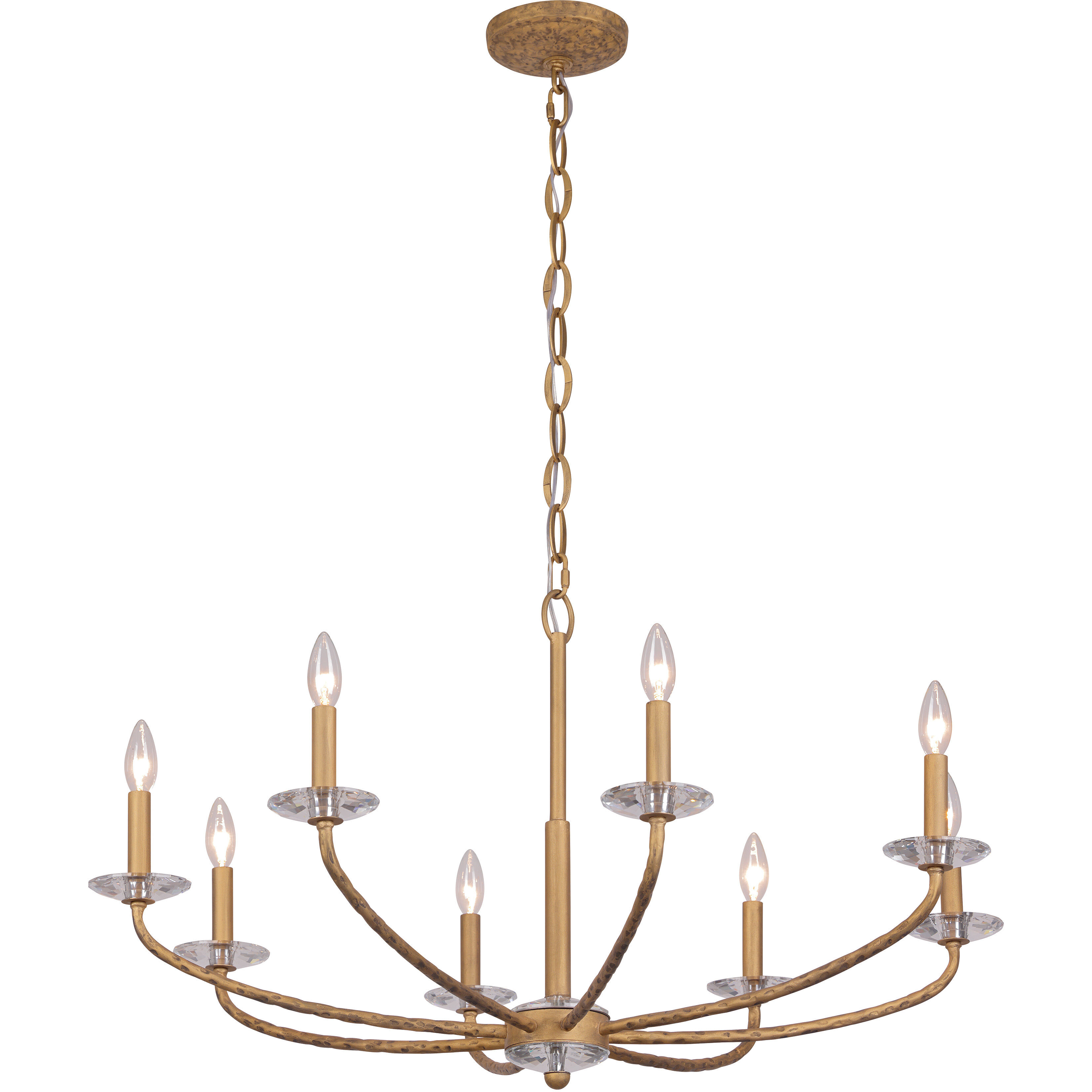 Atella 8 Light 36 inch Ashen Gold Chandelier Ceiling Light