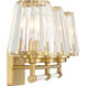 Garnet 3 Light 24 inch Warm Brass Vanity Light Wall Light