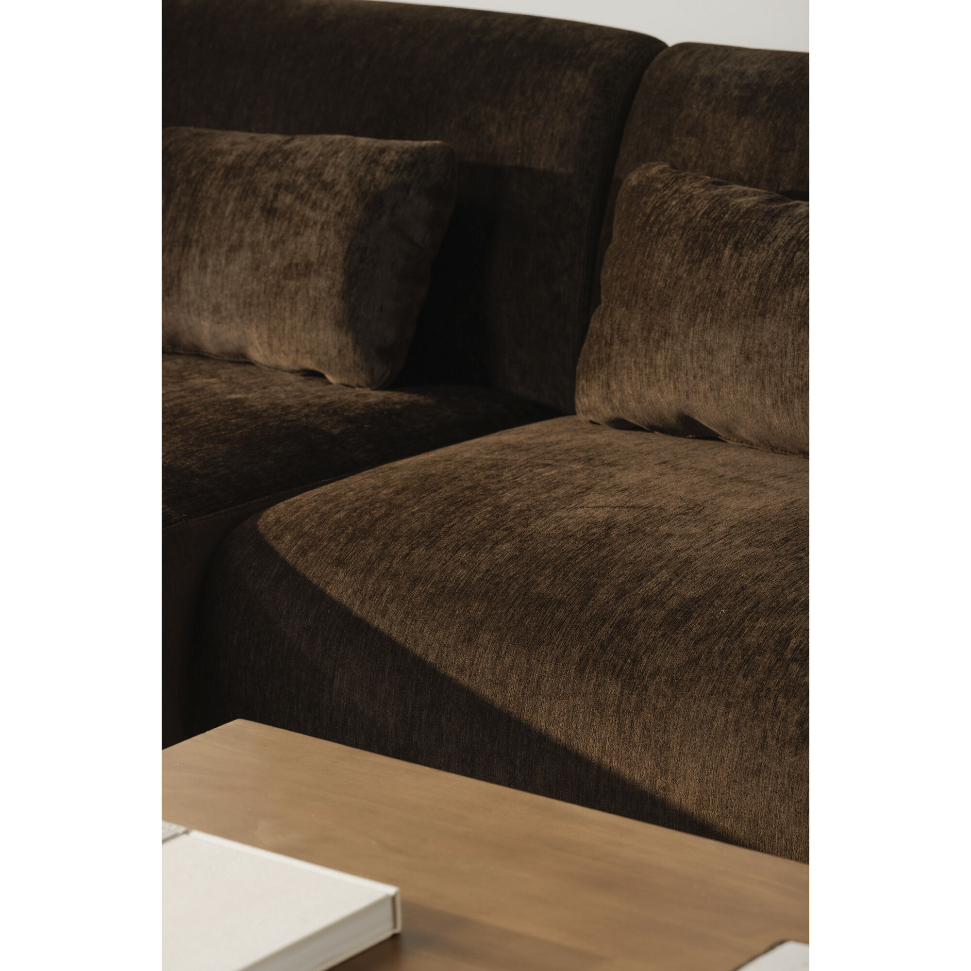 Amelia Dark Brown Chaise, Right