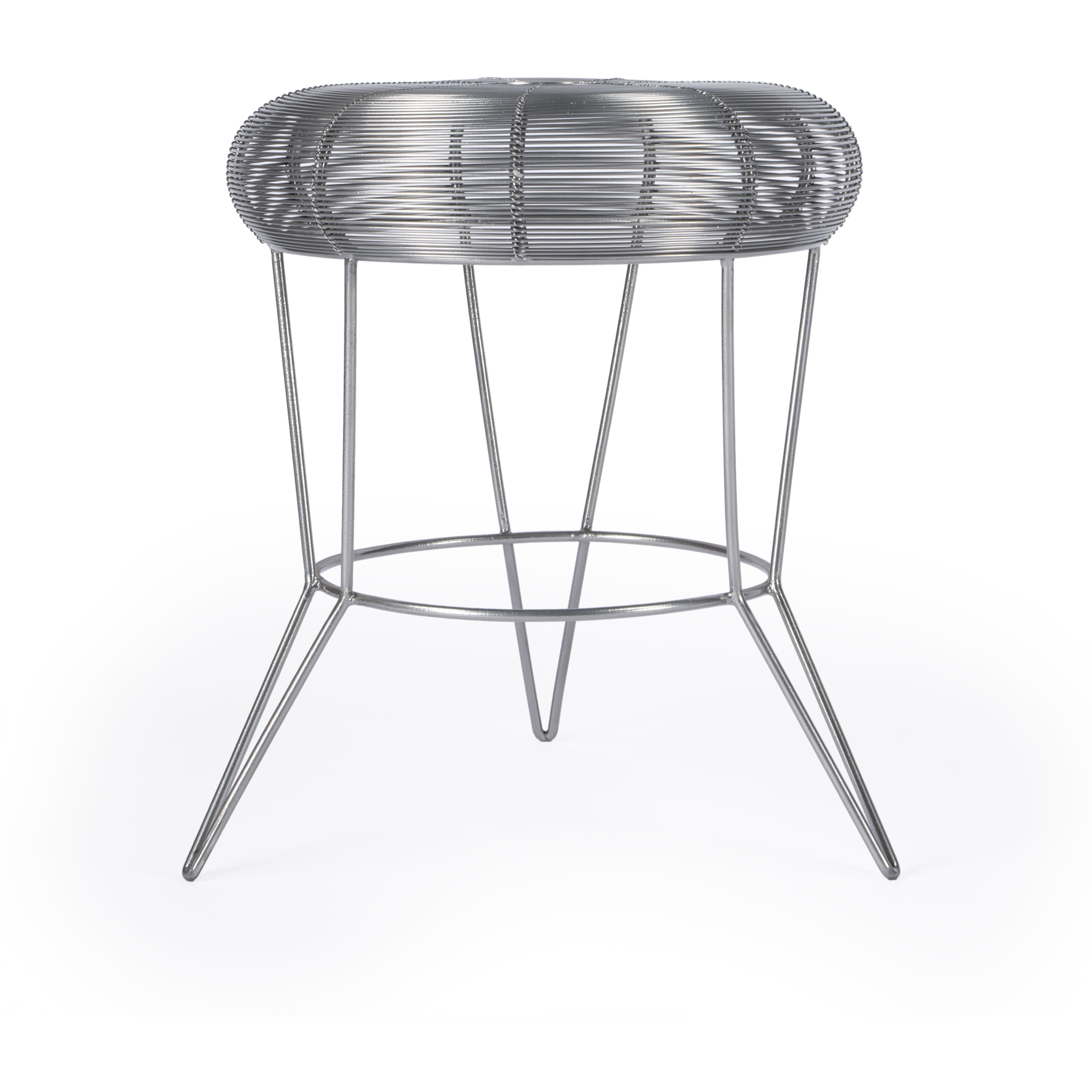 Allen Decorative Wire Side Table in Silver