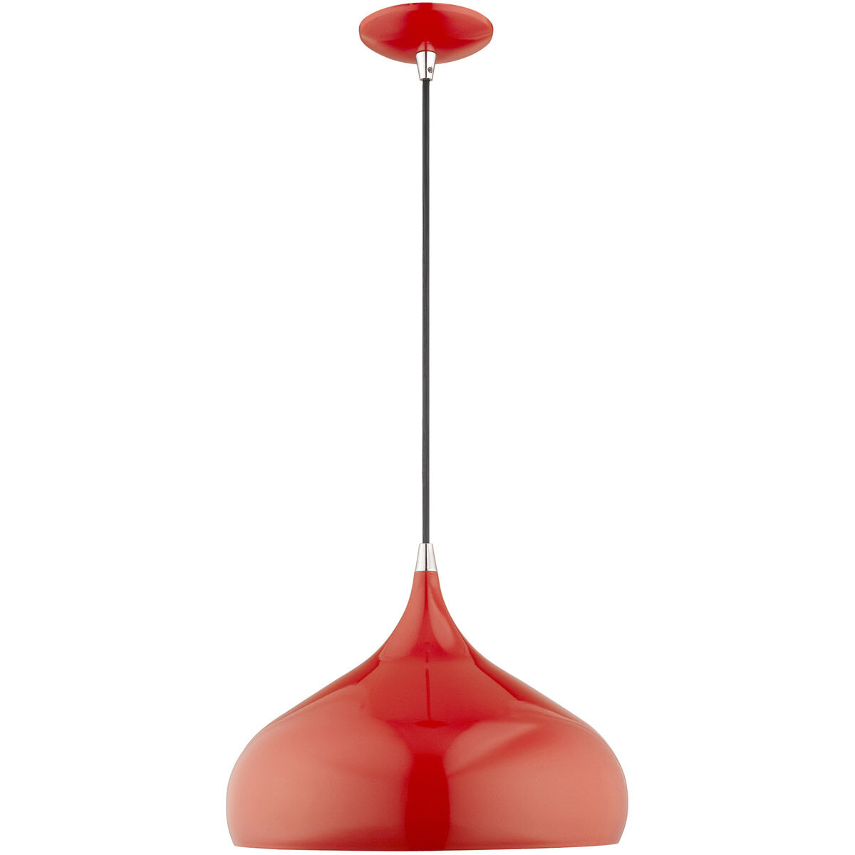 Allison 1 Light 14 inch Shiny Red Mini Pendant Ceiling Light
