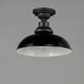 Granville 1 Light 12 inch Gloss Black/Black Outdoor Flush Mount