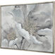 Farris Blooms Gray with Light Blue and Antique Gold Framed Wall Art