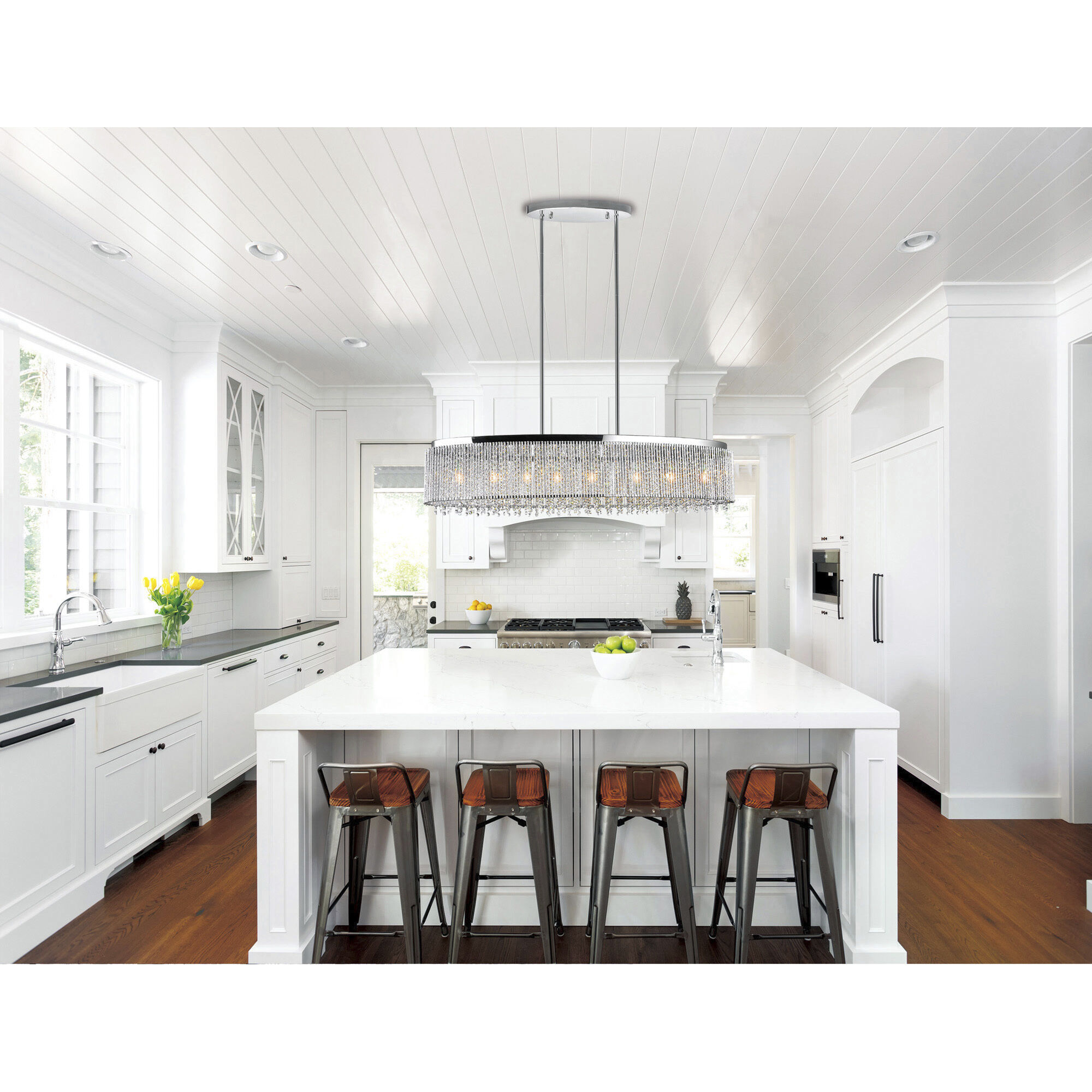 Claire 7 Light 46 inch Chrome Island/Pool Table Light Ceiling Light