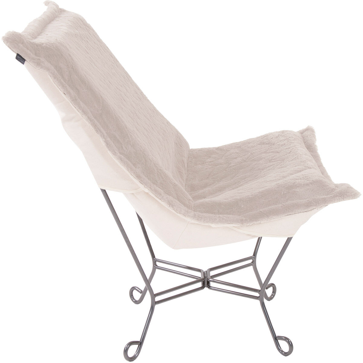 Puff Angora Natural Scroll Chair with Cover