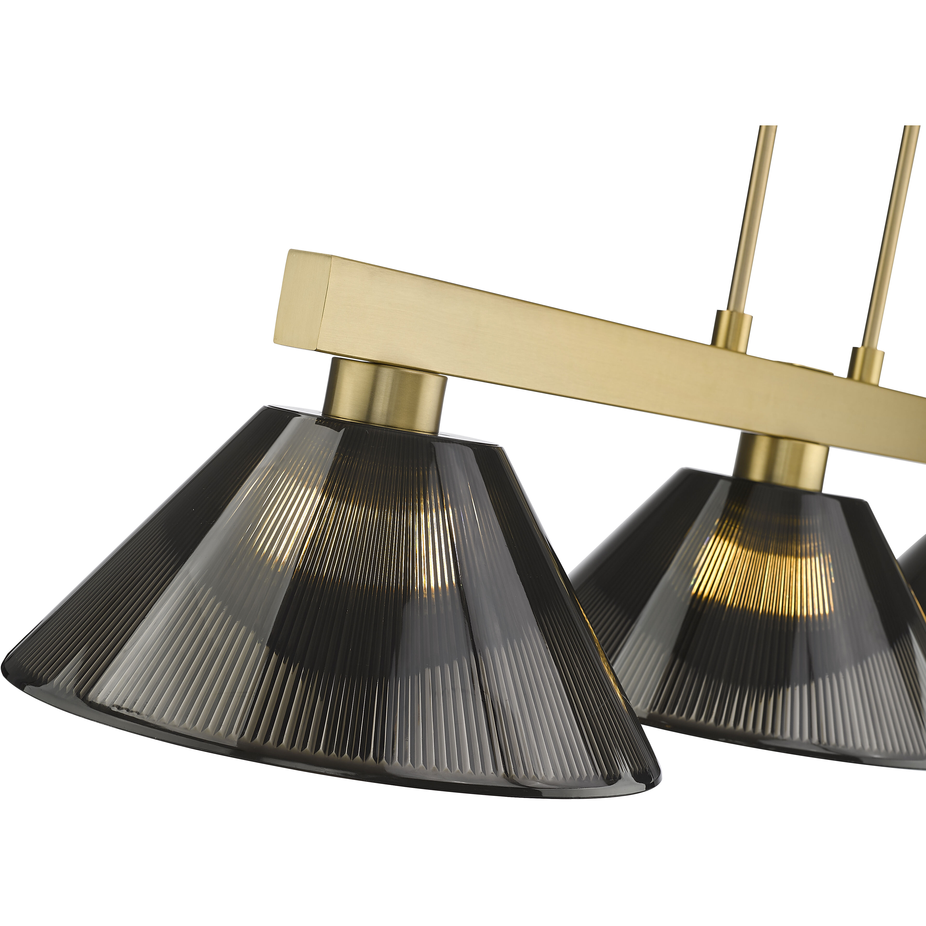 Cobalt 3 Light 49.75 inch Modern Gold Billiard Light Ceiling Light in Smoke Plastic