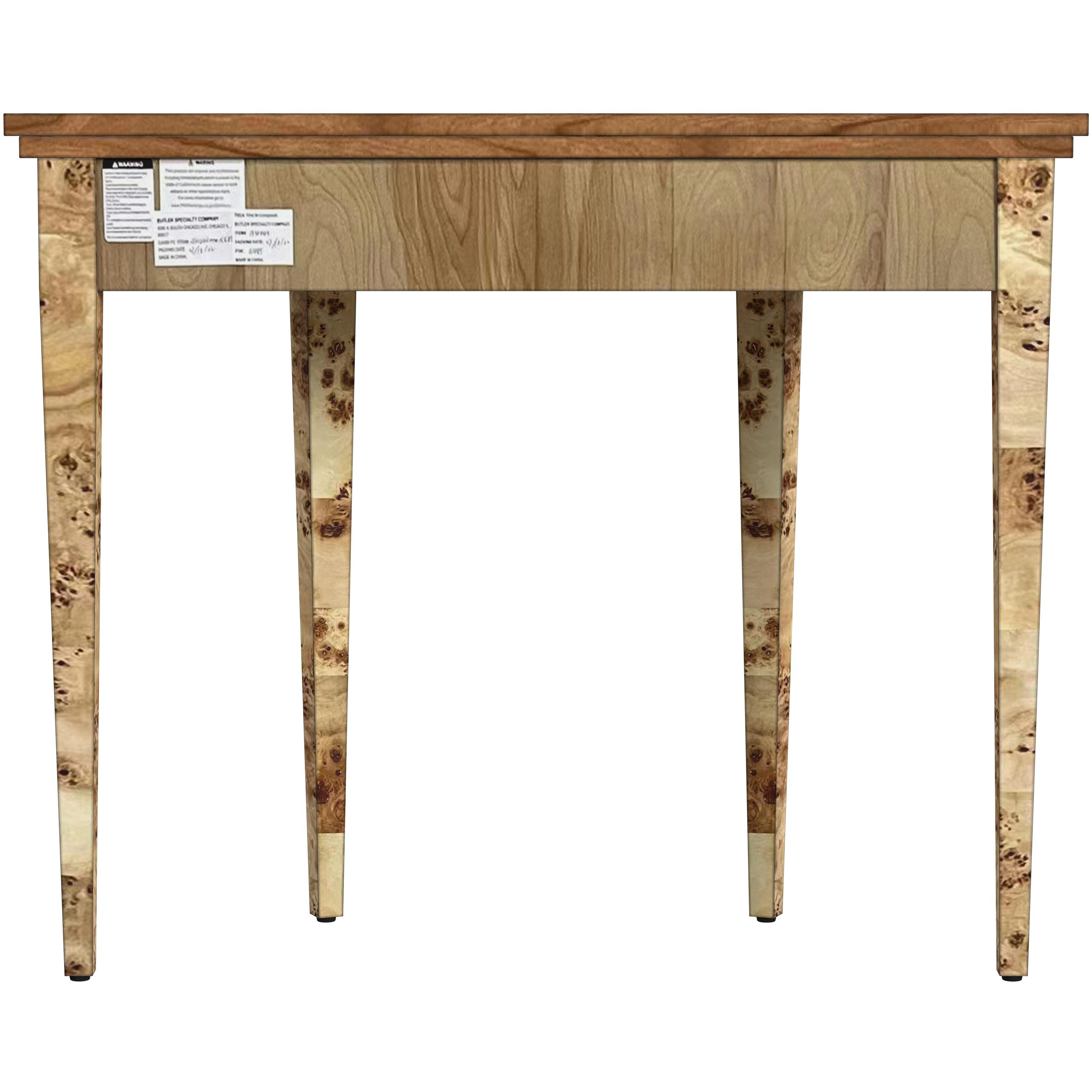 Hampton Demilune Light Burl 36" Console Table in Light Brown