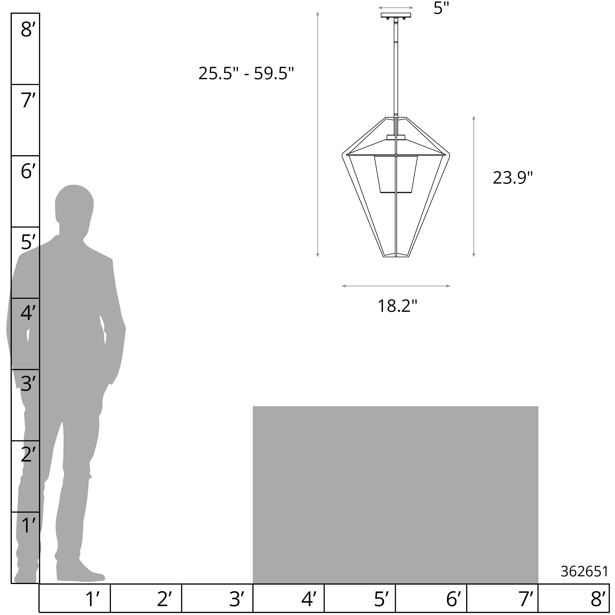 Stellar 1 Light 18.2 inch Coastal Natural Iron Outdoor Pendant/Semi-Flush, Large