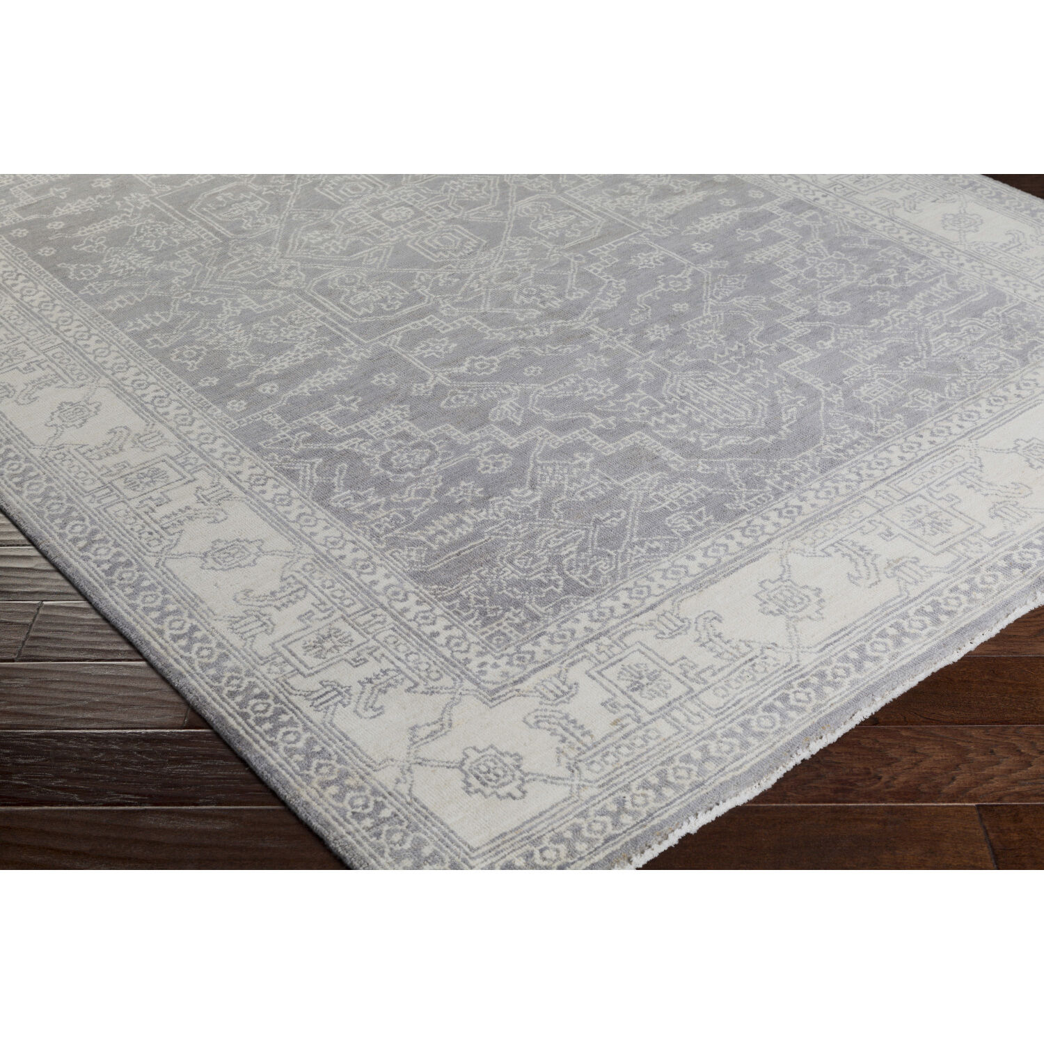 Bala 168 X 120 inch Medium Gray / Ivory / Gray Handmade Rug