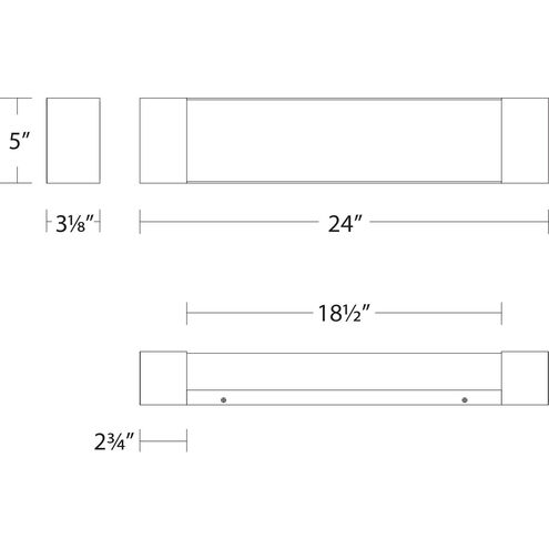 Darcy LED 24 inch Brushed Nickel Bath Vanity & Wall Light, dweLED