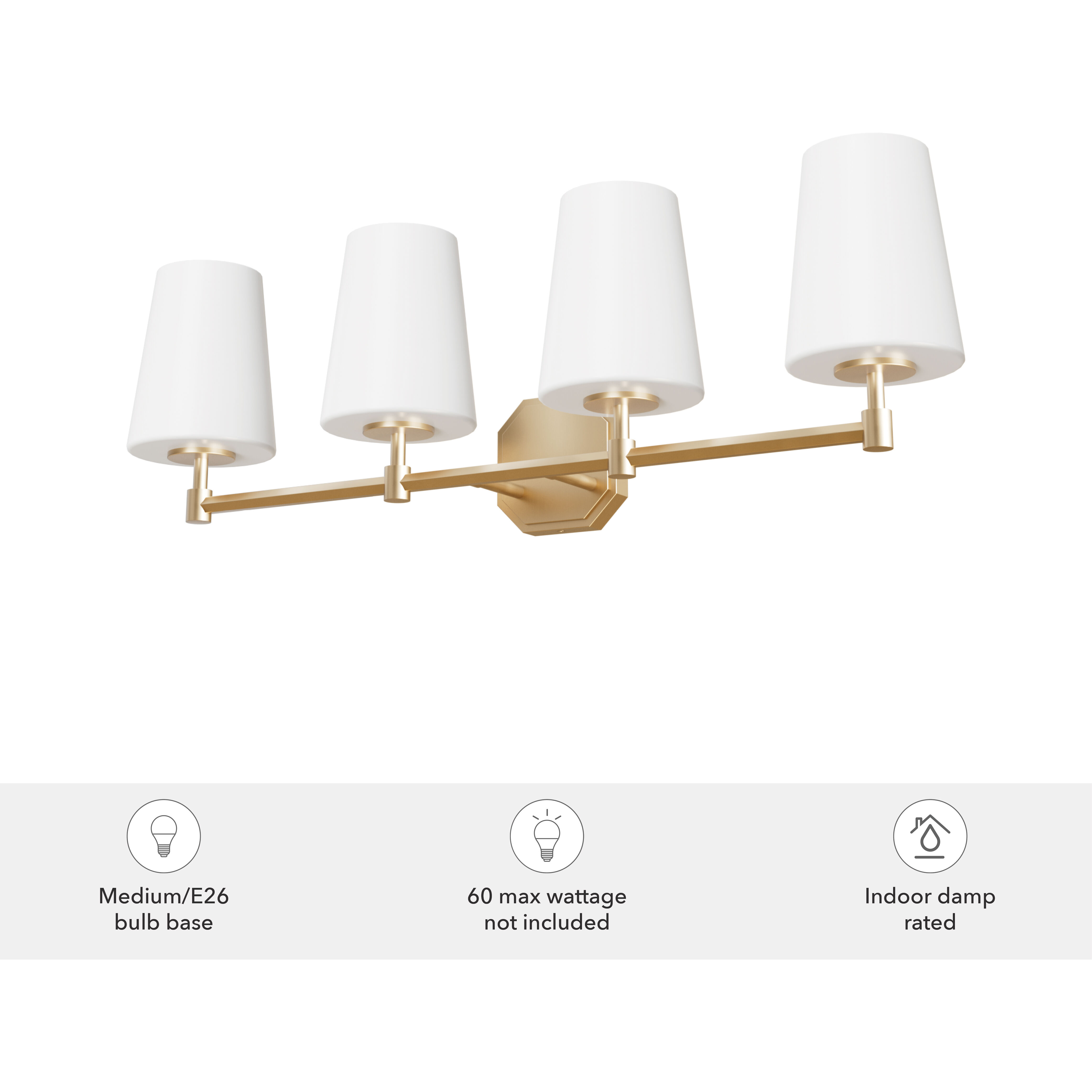 Nolita 4 Light 30 inch Alturas Gold Vanity Light Wall Light