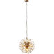 Starlight 8 Light 20 inch Antiqued Bronze and Clear Pendant Ceiling Light