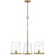Callista 3 Light 28 inch Rubbed Brass Chandelier Ceiling Light
