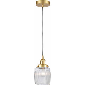 Edison Colton 1 Light 6 inch Satin Gold Mini Pendant Ceiling Light