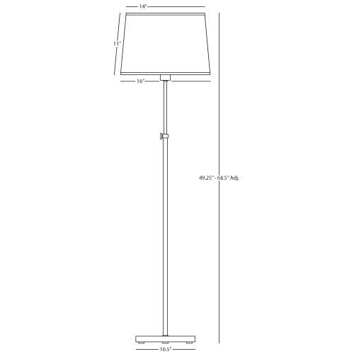 Koleman 49.25 inch 100 watt Polished Nickel Floor Lamp Portable Light