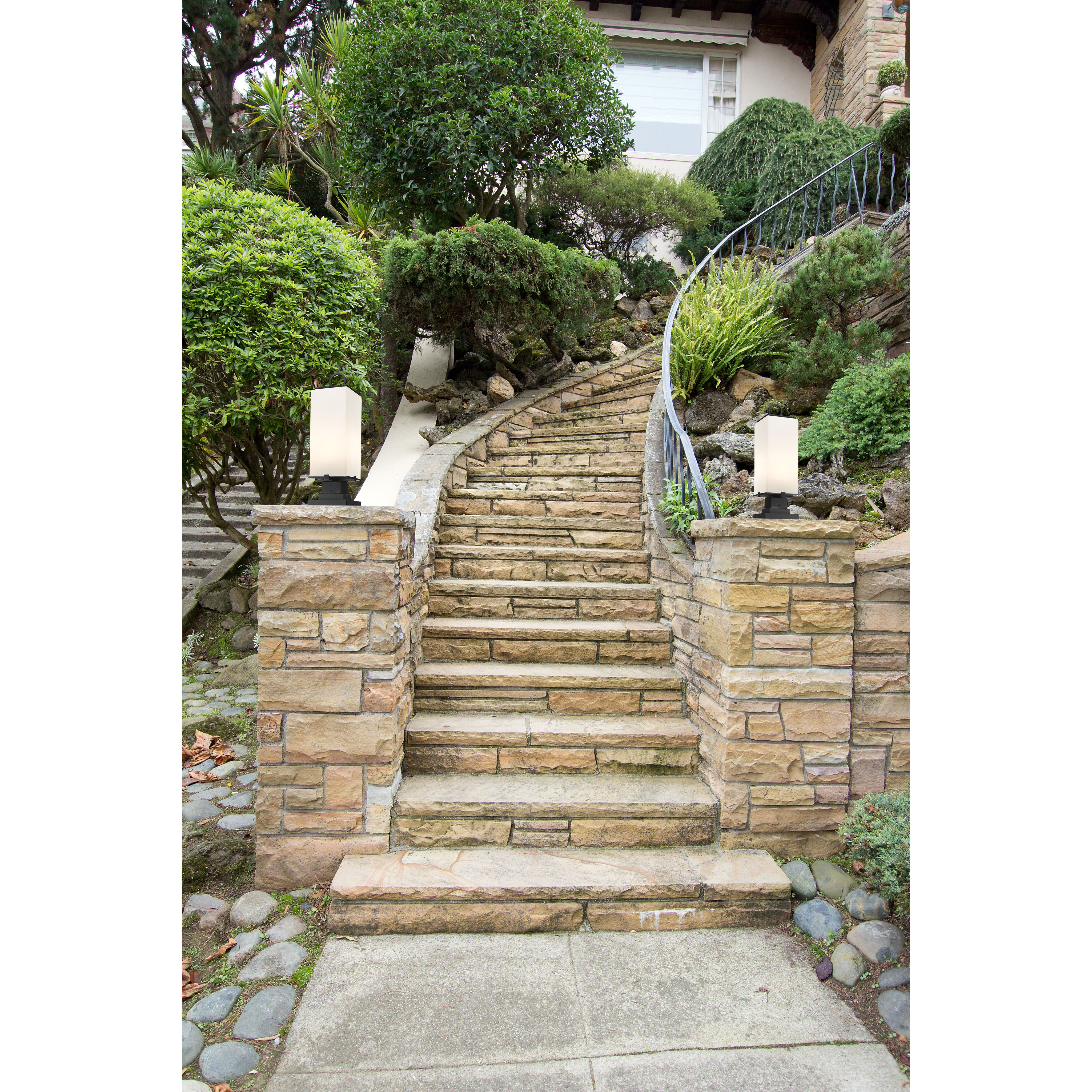 Sana 2 Light 22 inch Black Outdoor Pier Mounted Fixture