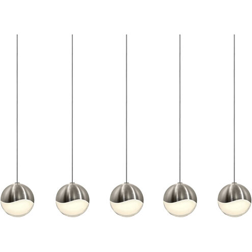 Grapes LED 37 inch Satin Nickel Cluster Pendant Ceiling Light in White Glass