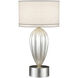 Allegretto 33 inch 150 watt Silver Table Lamp Portable Light in White Textured Linen