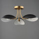 Maris 3 Light 22 inch Black and Natural Aged Brass Semi-Flush Mount Ceiling Light