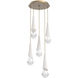 Hailstone LED 18.8 inch Novel Brass with Chalk Multi-Pendant Ceiling Light